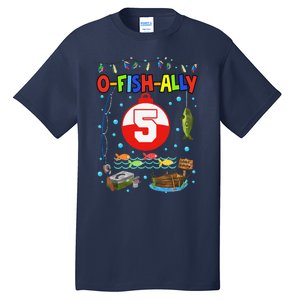 5 Year Old Fishing 5th Birthday Boy Bday Party Decorations Tall T-Shirt