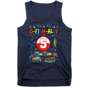 5 Year Old Fishing 5th Birthday Boy Bday Party Decorations Tank Top