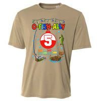 5 Year Old Fishing 5th Birthday Boy Bday Party Decorations Cooling Performance Crew T-Shirt