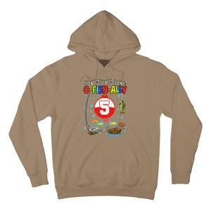 5 Year Old Fishing 5th Birthday Boy Bday Party Decorations Hoodie