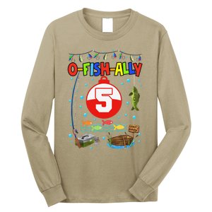 5 Year Old Fishing 5th Birthday Boy Bday Party Decorations Long Sleeve Shirt