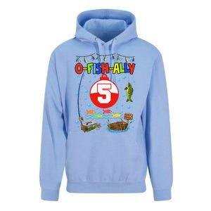 5 Year Old Fishing 5th Birthday Boy Bday Party Decorations Unisex Surf Hoodie