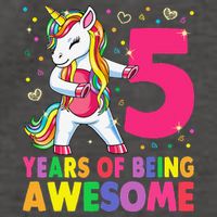 5 Years Old Unicorn Flossing 5th Birthday Girl Unicorn Party Vector Backpack
