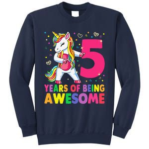 5 Years Old Unicorn Flossing 5th Birthday Girl Unicorn Party Sweatshirt