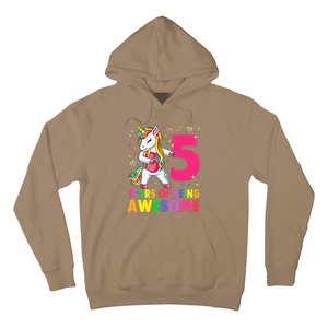 5 Years Old Unicorn Flossing 5th Birthday Girl Unicorn Party Hoodie