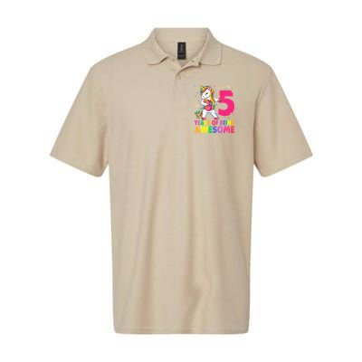 5 Years Old Unicorn Flossing 5th Birthday Girl Unicorn Party Polo