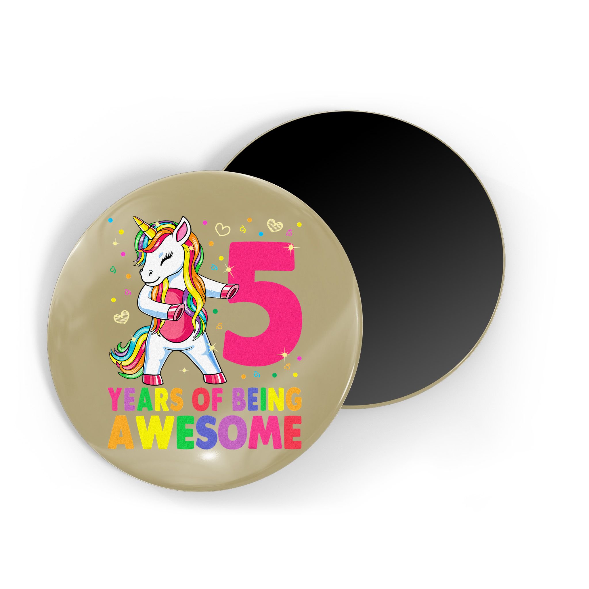 5 Years Old Unicorn Flossing 5th Birthday Girl Unicorn Party Magnet