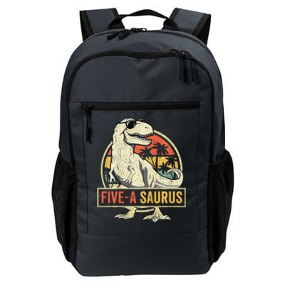 5 Year Old Dinosaur Birthday 5th T Rex Dino Five Saurus Daily Commute Backpack