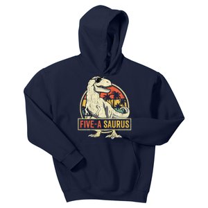 5 Year Old Dinosaur Birthday 5th T Rex Dino Five Saurus Kids Hoodie