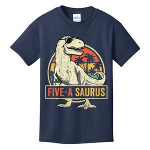 5 Year Old Dinosaur Birthday 5th T Rex Dino Five Saurus Kids T-Shirt