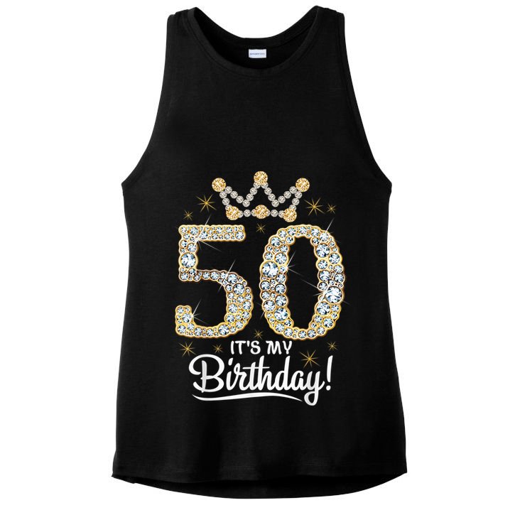 50 years old It's my Birthday Wo 50th Birthday Ladies PosiCharge Tri-Blend Wicking Tank