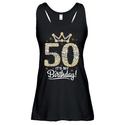 50 years old It's my Birthday Wo 50th Birthday Ladies Essential Flowy Tank