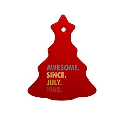 55 Year Old Awesome Since July 1968 55th Birthday Gift Ceramic Tree Ornament