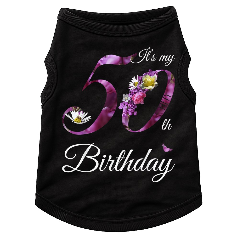 50 Year Old Shirt Floral 1973 It's My 50th Birthday Gift Doggie Tank