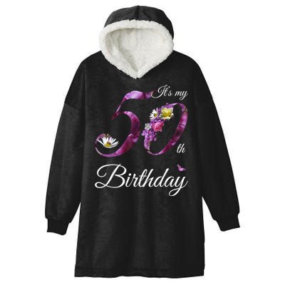 50 Year Old Shirt Floral 1973 It's My 50th Birthday Gift Hooded Wearable Blanket