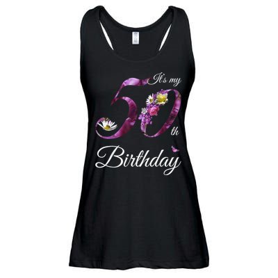 50 Year Old Shirt Floral 1973 It's My 50th Birthday Gift Ladies Essential Flowy Tank