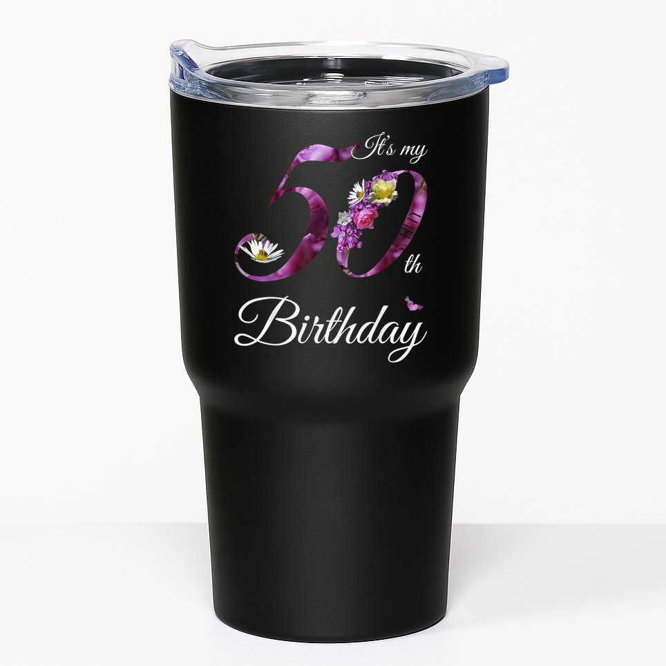 50 Year Old Shirt Floral 1973 It's My 50th Birthday Gift Tumbler