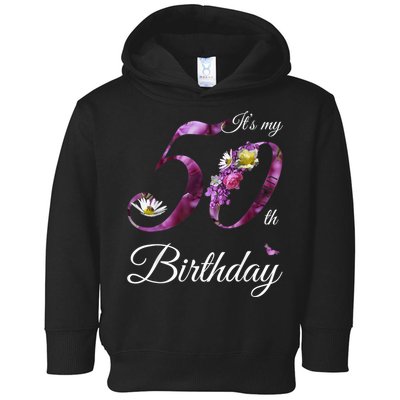 50 Year Old Shirt Floral 1973 It's My 50th Birthday Gift Toddler Hoodie