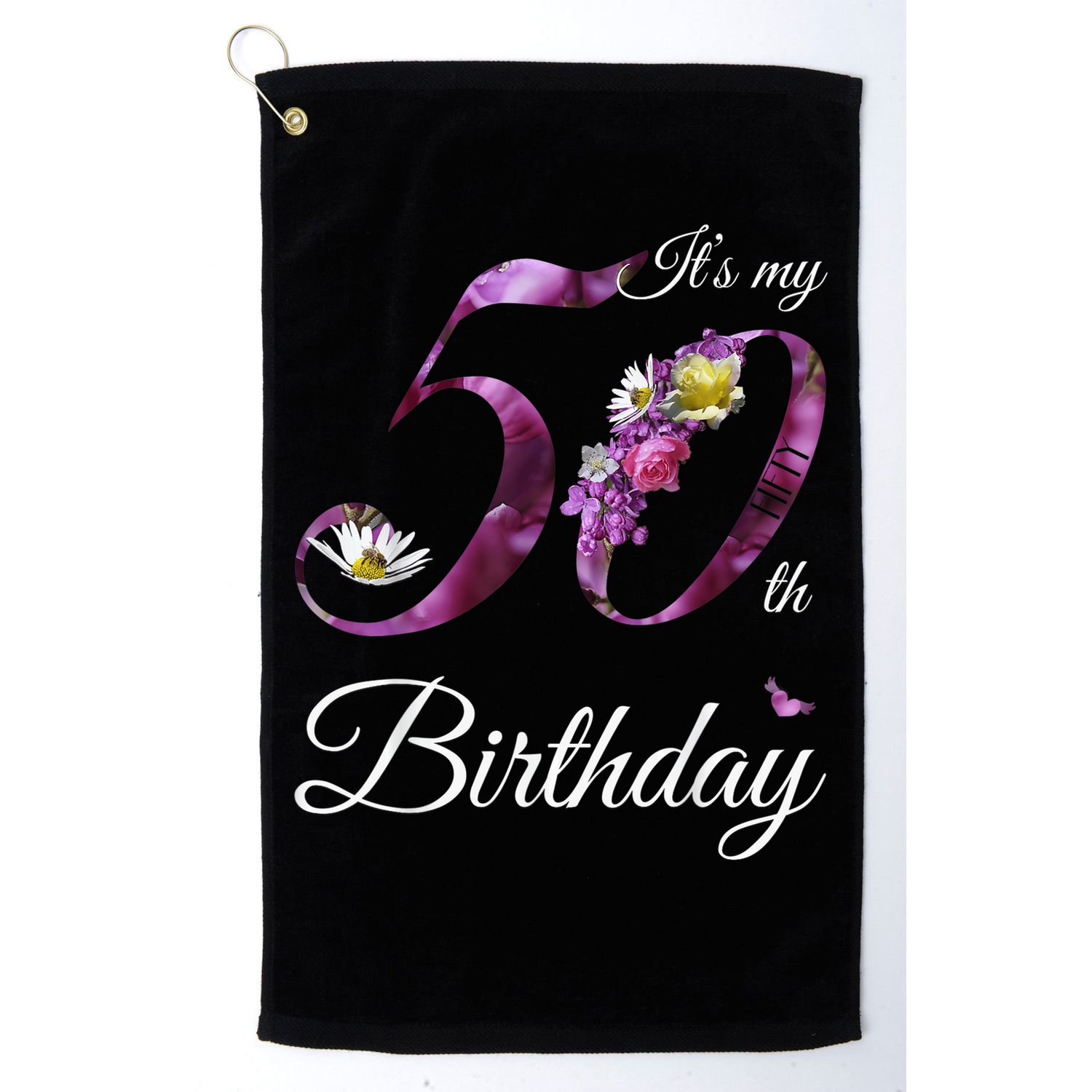 50 Year Old Shirt Floral 1973 It's My 50th Birthday Gift Golf Towel