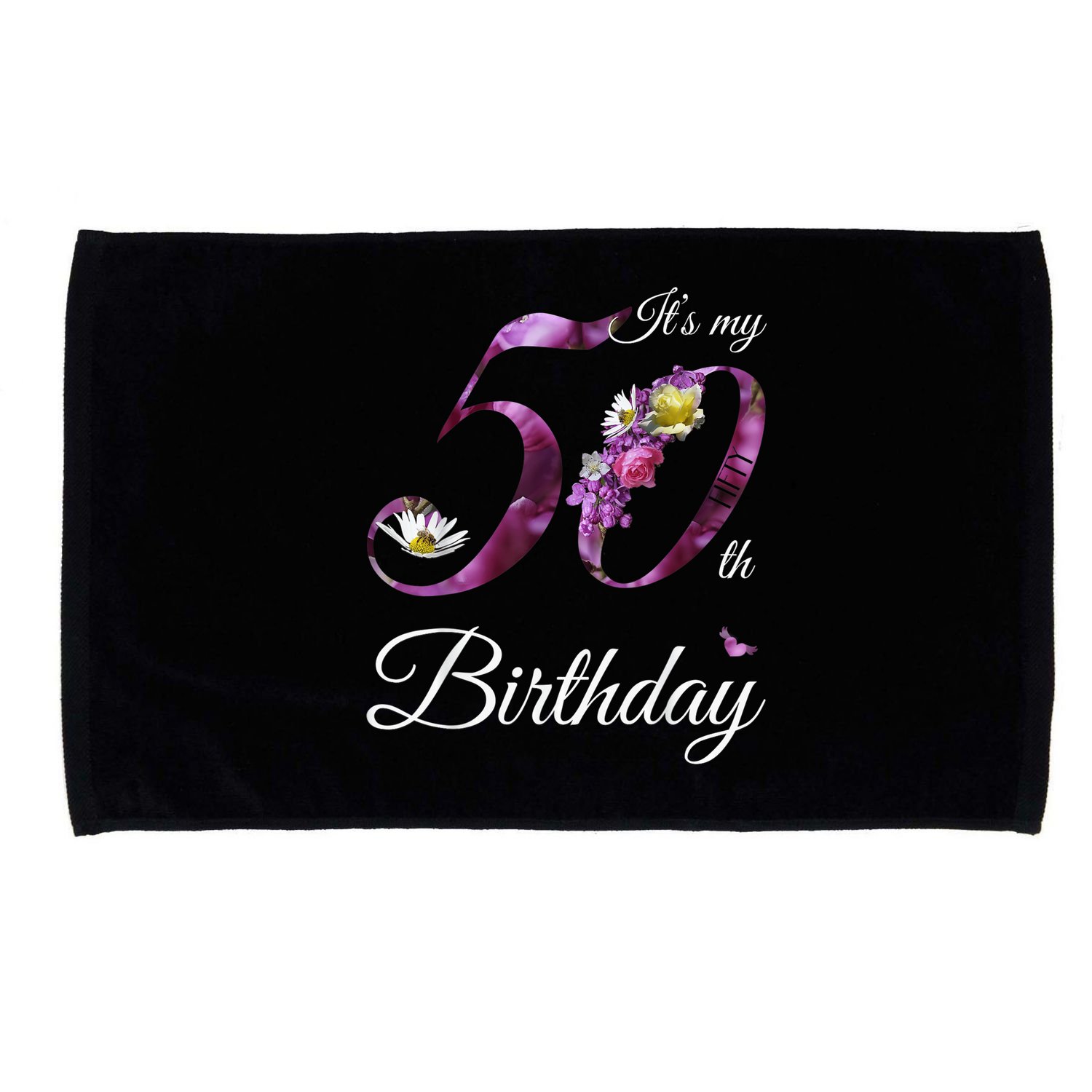 50 Year Old Shirt Floral 1973 It's My 50th Birthday Gift Microfiber Hand Towel