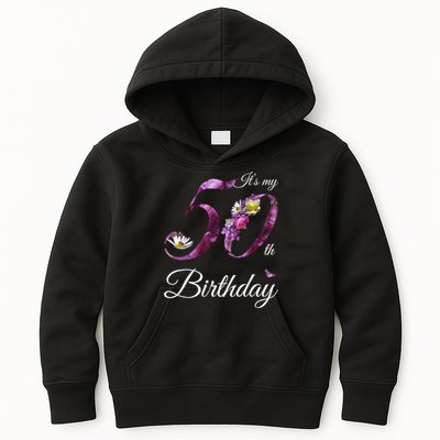 50 Year Old Shirt Floral 1973 It's My 50th Birthday Gift Kids Hoodie