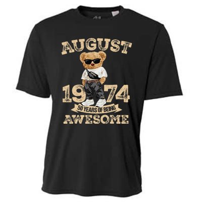 50 Year Of Being Awesome August 1974 Cool 50th Birthday Gift Cooling Performance Crew T-Shirt