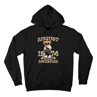 50 Year Of Being Awesome August 1974 Cool 50th Birthday Gift Hoodie