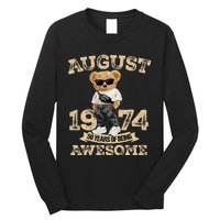 50 Year Of Being Awesome August 1974 Cool 50th Birthday Gift Long Sleeve Shirt