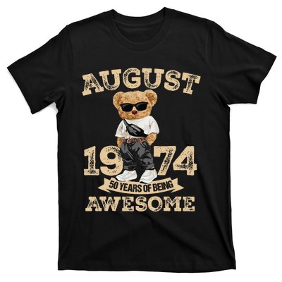 50 Year Of Being Awesome August 1974 Cool 50th Birthday Gift T-Shirt