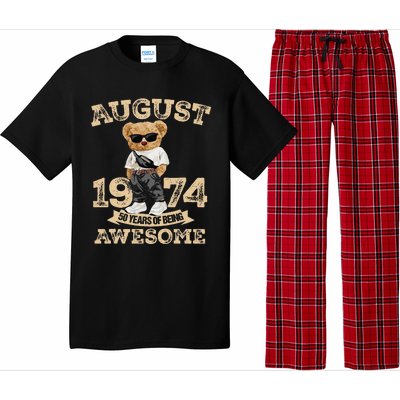 50 Year Of Being Awesome August 1974 Cool 50th Birthday Gift Pajama Set