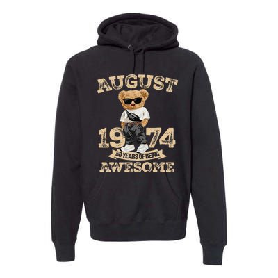 50 Year Of Being Awesome August 1974 Cool 50th Birthday Gift Premium Hoodie