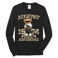 50 Year Of Being Awesome August 1974 Cool 50th Birthday Gift Tall Long Sleeve T-Shirt