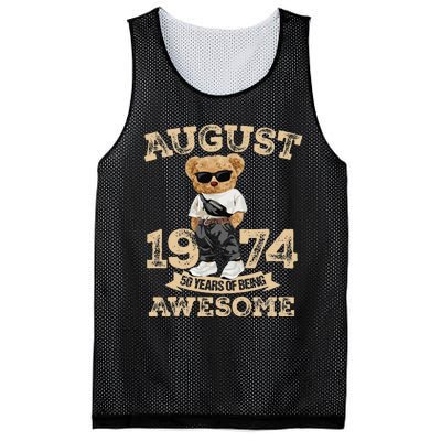 50 Year Of Being Awesome August 1974 Cool 50th Birthday Gift Mesh Reversible Basketball Jersey Tank