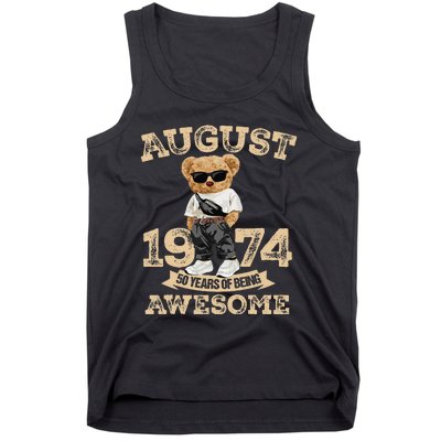 50 Year Of Being Awesome August 1974 Cool 50th Birthday Gift Tank Top