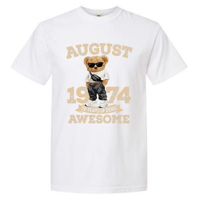 50 Year Of Being Awesome August 1974 Cool 50th Birthday Gift Garment-Dyed Heavyweight T-Shirt