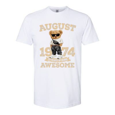 50 Year Of Being Awesome August 1974 Cool 50th Birthday Gift Softstyle CVC T-Shirt