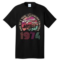 50 Years Old Vintage Retro August 1974 Birthday Tall T-Shirt