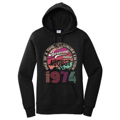 50 Years Old Vintage Retro August 1974 Birthday Women's Pullover Hoodie