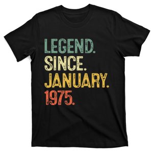 50 Year Old Gifts Legend January 1975 50th Birthday Dad Gift T-Shirt