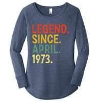 50 Year Old Legend Since April 1973 50th Birthday Women's Perfect Tri Tunic Long Sleeve Shirt