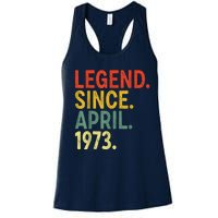 50 Year Old Legend Since April 1973 50th Birthday Women's Racerback Tank