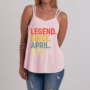 50 Year Old Legend Since April 1973 50th Birthday Women's Strappy Tank