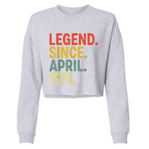 50 Year Old Legend Since April 1973 50th Birthday Cropped Pullover Crew