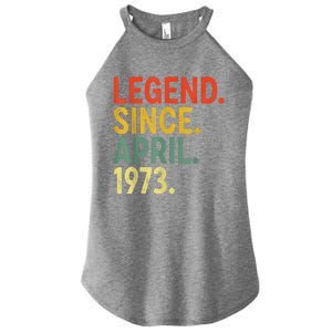 50 Year Old Legend Since April 1973 50th Birthday Women's Perfect Tri Rocker Tank