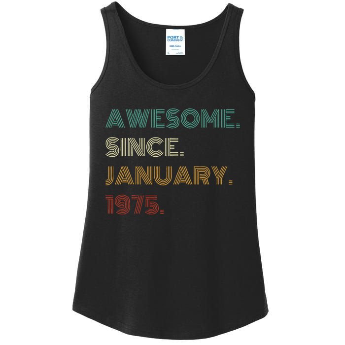 50 Years Old Awesome Since January 1975 50th Birthday Gift Ladies Essential Tank