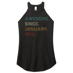 50 Years Old Awesome Since January 1975 50th Birthday Gift Women's Perfect Tri Rocker Tank