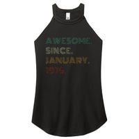 50 Years Old Awesome Since January 1975 50th Birthday Gift Women's Perfect Tri Rocker Tank