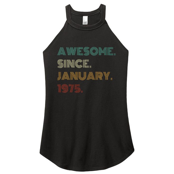 50 Years Old Awesome Since January 1975 50th Birthday Gift Women's Perfect Tri Rocker Tank