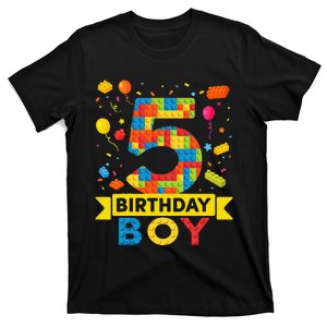 5 Year Old Building Blocks 5th Birthday Boy T-Shirt