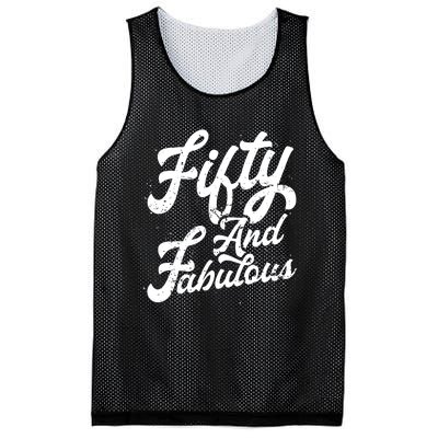 50 Years Old Gift 50 & Fabulous 50th Birthday Mesh Reversible Basketball Jersey Tank